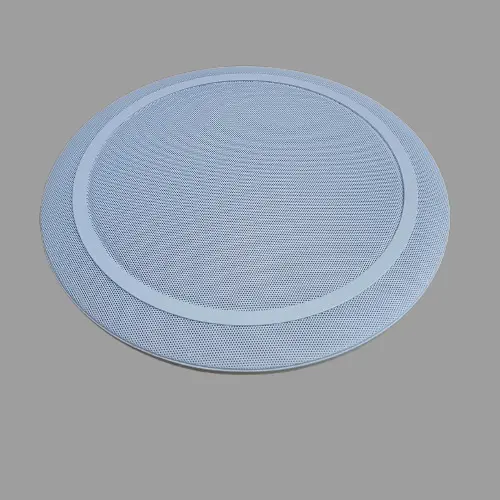 Stamped Steel Ceiling Speaker Grille – Round, RAL9003 White, Nut Mounting